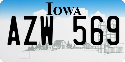 IA license plate AZW569
