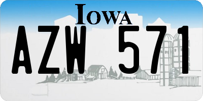 IA license plate AZW571