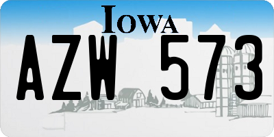 IA license plate AZW573