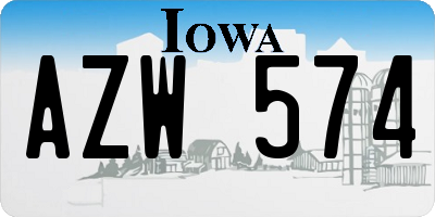 IA license plate AZW574