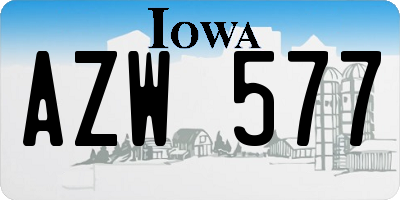 IA license plate AZW577