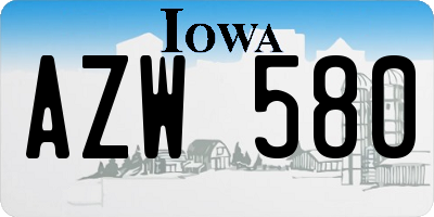 IA license plate AZW580