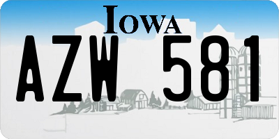 IA license plate AZW581