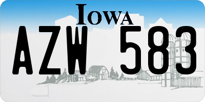 IA license plate AZW583