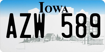 IA license plate AZW589
