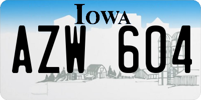 IA license plate AZW604