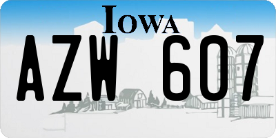 IA license plate AZW607