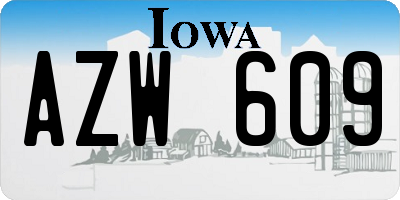 IA license plate AZW609