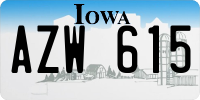 IA license plate AZW615