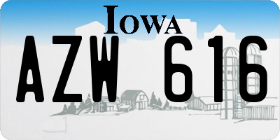 IA license plate AZW616