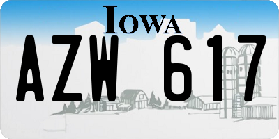 IA license plate AZW617