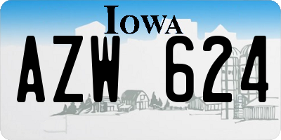 IA license plate AZW624