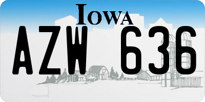 IA license plate AZW636