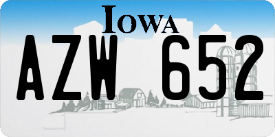 IA license plate AZW652