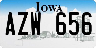 IA license plate AZW656