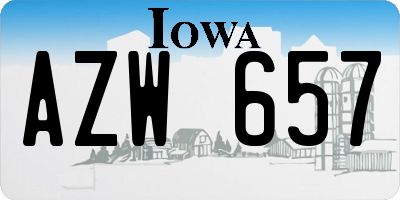 IA license plate AZW657