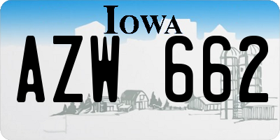 IA license plate AZW662