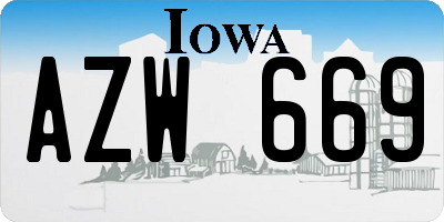 IA license plate AZW669