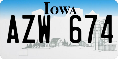 IA license plate AZW674