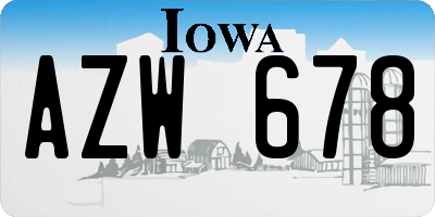 IA license plate AZW678