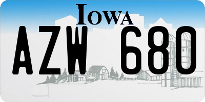 IA license plate AZW680