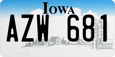 IA license plate AZW681