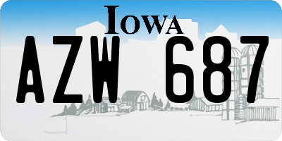 IA license plate AZW687