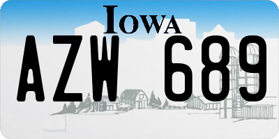 IA license plate AZW689
