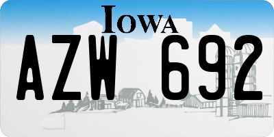 IA license plate AZW692