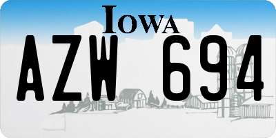 IA license plate AZW694