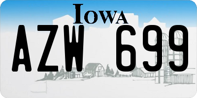 IA license plate AZW699