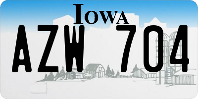 IA license plate AZW704