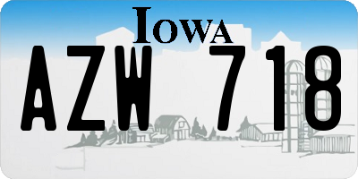 IA license plate AZW718