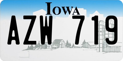 IA license plate AZW719