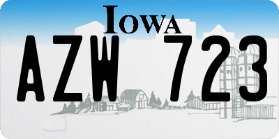 IA license plate AZW723