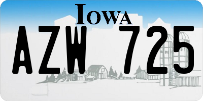 IA license plate AZW725