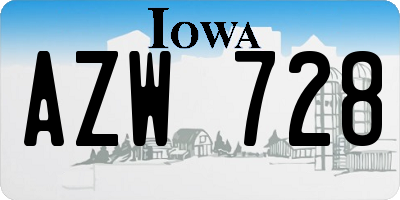 IA license plate AZW728