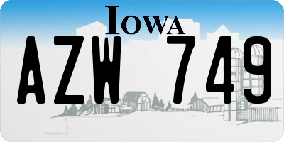IA license plate AZW749