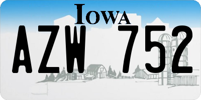 IA license plate AZW752