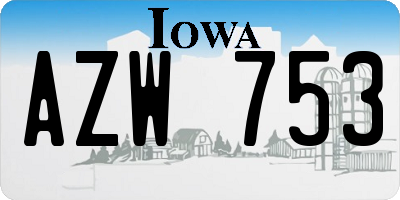 IA license plate AZW753