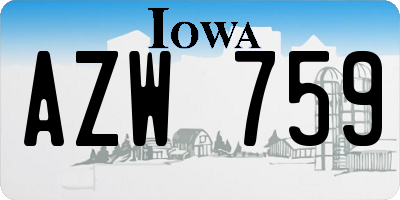 IA license plate AZW759