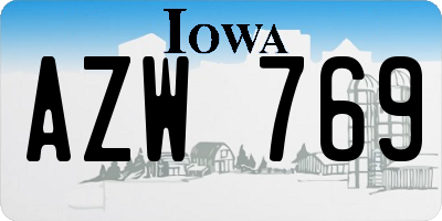 IA license plate AZW769