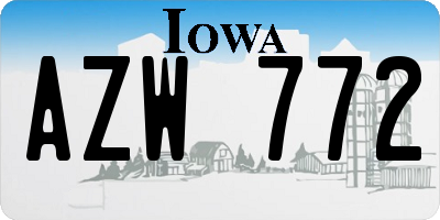 IA license plate AZW772