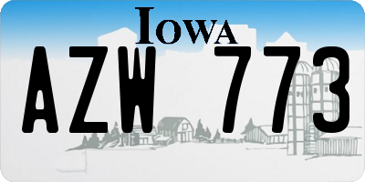 IA license plate AZW773