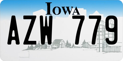 IA license plate AZW779
