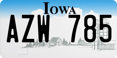 IA license plate AZW785