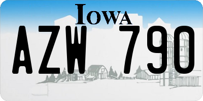 IA license plate AZW790