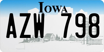 IA license plate AZW798