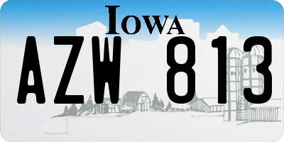 IA license plate AZW813
