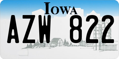 IA license plate AZW822